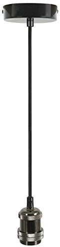 Lyyt | Single E27 Lamp Holders & Cord Set | Black Chrome