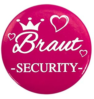 Oblique-Unique® Braut Hochzeit Junggesellenabschied Sticker Buttons (Braut Security 2)