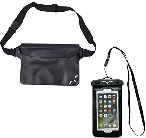 HAWK Outdoors wasserdichte Tasche Bauchtasche Handyhülle Hüfttasche Beutel (Schwarz)