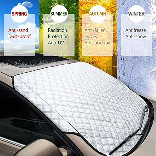 WeFine Heavy Duty Windscreen Protector - Sun, UV, Frost, Snow, Ice, Dust, Water Resistant for Cars & SUVs(140x90cm)