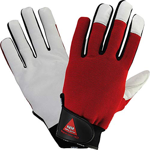 Hase Handschuh PowerGrip3 Nappaleder m. Klett Gr.9 (Inh.10 Paar)
