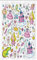 ABAKUHAUS Prinzessin Schmaler Duschvorhang, Mädchen Fairytale Theme, Badezimmer Deko Set aus Stoff mit Haken, 120 x 180 cm, Rosa Gelb