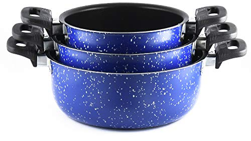 HOUSE COLLECTION HSC1732 Set 3 Casseruole con 2 Manici, Alluminio