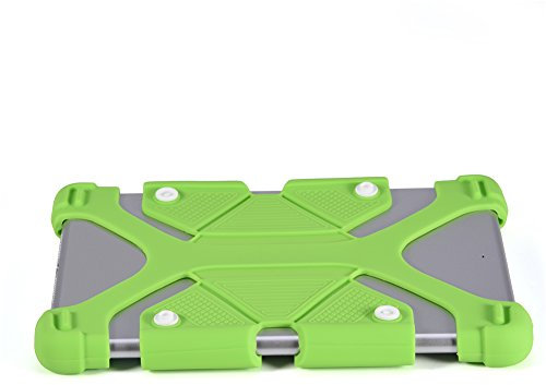 Dilwe Silicona Universal Protector de Caja para Tabletas,Protector de Funda de Silicona Ajustable Lavable,Funda Carcasa Antideslizante de Buen Disipación de Calor,Funda con Soporte(8.9-12in Verde)