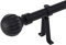 NICETOWN Curtain Rod mit Runden Dekorativen Endstücken Gardinen Stange für Verdunkelungsvorhänge Ausziehbare Vorhangstange Schwarz-Matt, 122-218 CM, 1 Läufig, Durchmesser 2,5CM