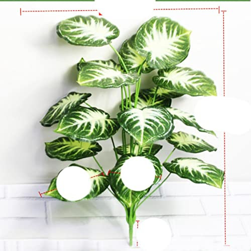 65cm 18 Tenedor Plantas Artificiales Grandes Tropical Monstera Árbol de plástico Falso Hojas Grandes Hoja de Tortuga Falsa Verde para decoración de Fiesta en casa-H