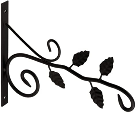 Gedotec Metall Pflanzen-Halterung | Balkon Deko Blume aus Stahl | Blumenampel-Halter Schwarz Rustikal | Gartendeko für Hängeampeln | Pflanzen Schrauben Aufbewahrung