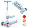 BremToy Kinderroller mit Sitz, Kinder Roller mit Stufenlos Verstellbarer Lenker, Tretroller mit LED Rädern, Faltbarer Kinder Roller für Kinder 1–8 Jahren, Rosa