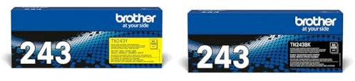 Brother TN-243Y Tonerkassette DCP-L3510CDW, DCP-L3550CDW, HL-L3210CW gelb & BA78745 TN-243BK Original Tonerkassette DCP-L3510CDW, DCP-L3550CDW schwarz