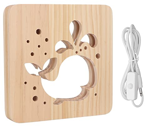 3D-Wal-Nachtlicht, aus Holz Geschnitztes LED-Licht, Dekoratives Schreibtischlicht für Schlafzimmer