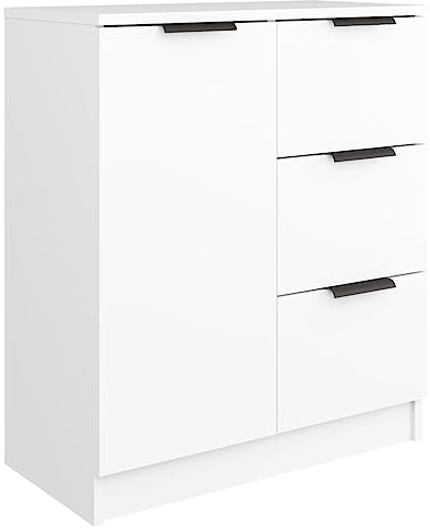vidaXL Sideboard Kommode Anrichte Schrank Beistellschrank Mehrzweckschrank Standschrank Wohnzimmer Flur Weiß 60x30x70cm Holzwerkstoff
