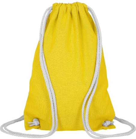 TEXXILLA Event-Bag - 11 Farben | mit robusten Zugbändern | 21x29cm | Jutebeutel | kleiner Turnbeutel | unbedruckt, Farbe:gelb