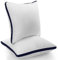 Utopia Bedding Kopfkissen (2er Set), 40 x 40 cm Schlafkissen, Gebürsteter Stoff Bezug Bettkissen, Premium Qualität Weich et Atmungsaktiv Kissen (Marineblau)