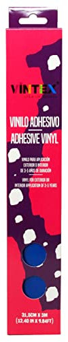 VINTEX - Vinilo Adhesivo Acabado Azul Royal Brillo 3m x 31,5cm - para Interior y Exterior - Apto para Plotter de Corte - Durabilidad de 3 a 5 Años - Vinilo de Rotulación