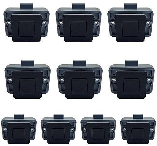 Square Cupboard Push Button Lock, Zinc Alloy Metal Drawer Knobs Door Cabinet Latch for Boats Yachts Motorhome Caravan RV Campers Marine (5)