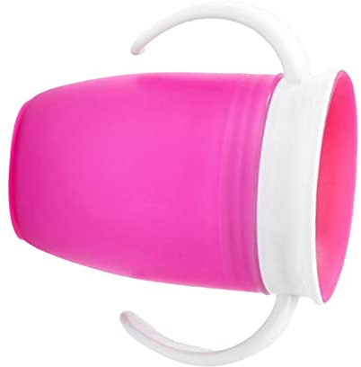 Taza para Beber de Silicona para bebé, Pequeño, Protección de 360°, Botella de Entrenamiento Infantil sin Fugas para el Hogar para el Coche (Rosa)