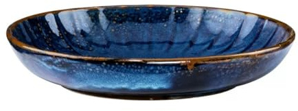 Verlo DEEP Blue Tiefe Teller 26 cm Ideal für Suppen Servierteller Dinnerteller Deko Teller Kuchenteller aus hochwertigem Porzellan