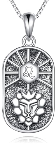 YAFEINI Sternzeichen Löwe Kette Damen 925 Sterling Silber Löwe Konstellation Anhänger Halskette Schmuck Geschenk Astrologie Horoskop