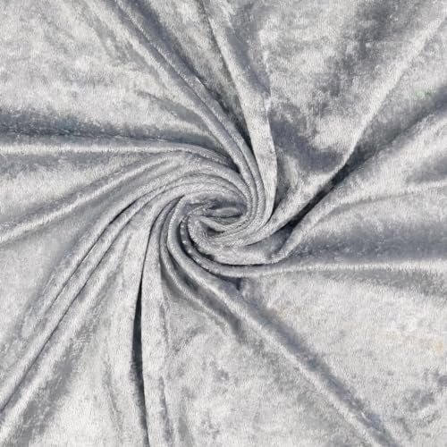 Hochwertiger 250g/m² Stretch Pannesamt mit Ökotex Standard in 20 Farben Breite 150cm in 0,5 m Schritten- Stoff Meterware für Deko, Basteln und Bekleidung Decostoffe Panne Samt (Grau)