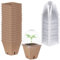 Haishell 10 Pack Seeding Starter Pots Biodegradable Fibre Paper Nursery Pots with Humidity Dome Compostable Peat Seed Plant Pots for Seedlings Garden Vegetable Flower Germination