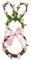 EXQUILEG Türkranz Hase mit Schleife und Blume, Osterhase Kranz für Haustür Wand Dekoration,Osterdeko (Rosa)