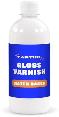 7 Artists Acryllack Transparent 500 ml Klarlack Glänzend | Firnis für Acrylfarben | Klarlack für Acrylfarben | Varnish for Acrylic Painting | Klarlack Wasserfest | Acryl Glanzlack | Gloss Varnish