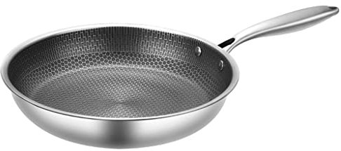 YIHANSS Bratpfanne aus Edelstahl, antihaftbeschichtet, Pfanne für Küchenutensilien, einseitig, Wabenstruktur, Küchenutensilien, Vision