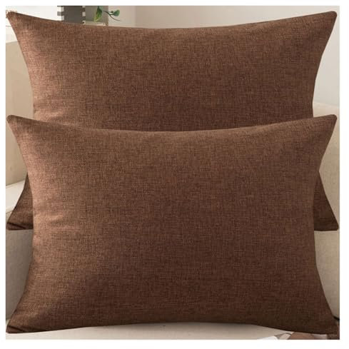 RTSFKFS Kissenbezüge 50x70 Kissenbezug,2er Set Sofa Kissenhülle Für Dekokissen Bezug Leinen 40x60, Zierkissenbezug Dekorative Zierkissen Kissen Bezug Vielseitig Einsetzbar(Dark Curry,50x70 cm 2pcs)