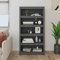 Iiaky Bücherregal Grau 80x35x154 cm BüCherregal Ordnerregal Storage Shelves Book Shelf Regal Wohnzimmer Buecherregal Massivholz Kiefer