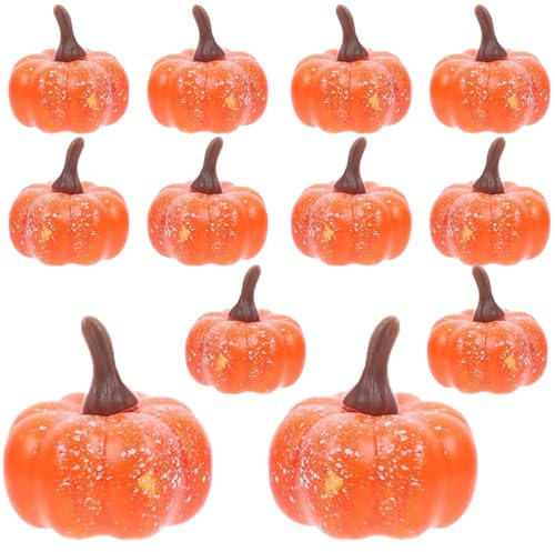 Ajuanbazha 12 Pezzi Simulazione Zucca, Mini Zucche Artificiali Decorazioni Autunnali, Zucche Zucchette Halloween, Mini Zucca Schiuma per Il Raccolto Autunnale