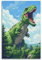 Dinosaurier-Poster, riesiger Tyrannosaurus Rex im Wald, prähistorische Dinosaurier, dekoratives Gemälde, Leinwand-Kunstbild, 30 x 45 cm