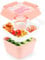 Farerkass Fiambrera Infantil,1100MI Lunch Box, Bento Box con 3 Compartimentos y Cubiertos, Lunchbox para Adultos Niños, Lonchera para Escuela, Picnic, Oficina (Rosa)