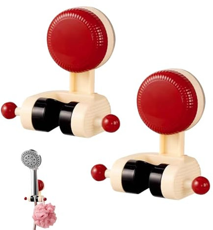 Lot de 2 supports de douche réglables avec ventouse - Barre de douche sans perçage - Hauteur et grand angle réglables pour salle de bain, sauna