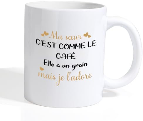 Hisxierng Cadeau Fete Des Meres Pour Soeur Mug Idee Cadeau Soeur Original Utile Fête Des Mères Soeur Cadeaux Belle Soeur Anniversaire Cadeaux Noel Pour Soeur Mug Original Utile