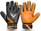 BEAST RAGE Fußball-Torwarthandschuhe für Jungen und Kinder, Jugendliche, Fußball-Torwarthandschuhe mit starkem Halt für die härtesten Einsparungen, Handgelenkstütze, 4 mm Latex-Handfläche (Orange,