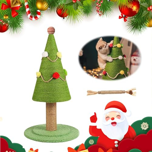 Katzen Weihnachtsbaum Kratzbaum - Verschleißfestes Spielzeug für Weihnachten (62 * 35cm)