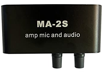 Qusedwey 6.5mm Dynamic Microphone 3.5mm Condenser Microphone Headphone Amplifier Audio Preamplifier Mixing Board MA-2S