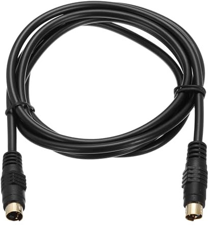 QUARKZMAN S - Cavo video da 1,5 m, mini DIN 4 pin S, cavo video maschio a maschio, connettore dorato, trasmissione per ricevitore TV, monitor S VHS VCR DVD