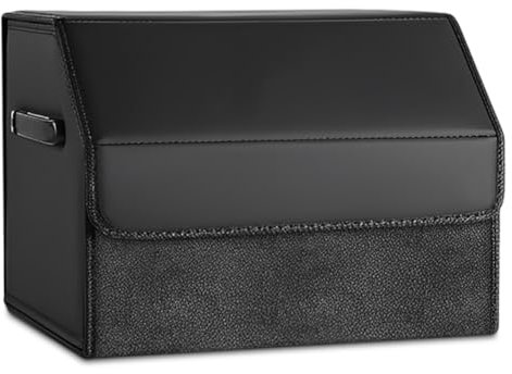 Ruioomeep Car Boot Organiser, Waterproof, Foldable, Odourless, Leather Storage Box, Camping Organiser, Household Classification Box