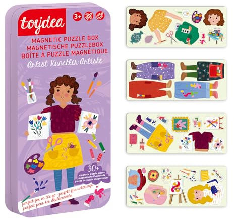 Toydea Magnetspiel Puzzle Box Künstlerin – Fördert Kreativität & Feinmotorik | Magnetisches Spielzeug ab 3 Jahre, ideales Reisespiel für Kinder | Perfekt für unterwegs & zuhause