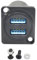 Riertostng Adaptateur de Connecteur USB 3.0 à Montage Panneau Dual, Prise Femelle D-Type USB Femelle à Travers avec Vis d'Installation, Transfert de Données Haute Vitesse 5Gbps, Alimentation 5V/2A