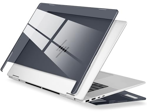 Crystal Clear Case for HP Envy x360 16-inch 2-in-1 Laptop 2024, Lightweight Hard Shell with Scratch-Resistant Protection, Precise Cutouts, Easy Installation, with Ventilation & Anti-Slip Feet, Black