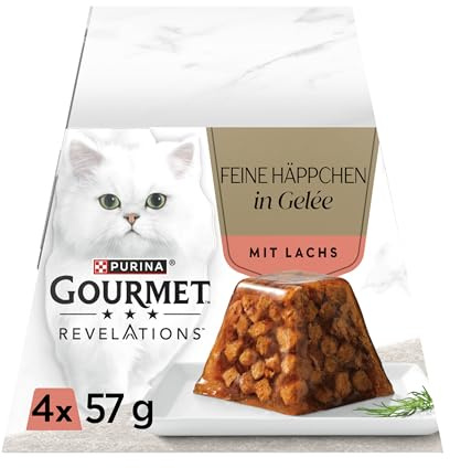 GOURMET Revelations in Gelée, mit Lachs, 24er Pack (6 x 4 x 57g) | Katzenfutter nass
