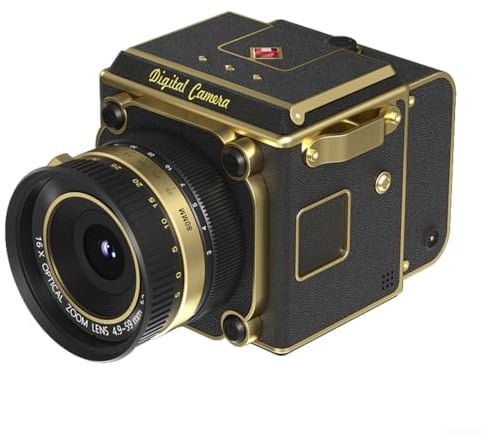 Retro Digitalkamera 64MP 4K Videoaufnahme Kompakte Vintage Kamera mit Autofokus für Fotografie und Vlogging– Leicht tragbar für Anfänger und erfahrene Nutzer(Schwarz)