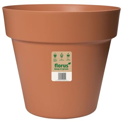Elho Paris Large Plant Pot 40cm Diameter Weather-Resistant Plastic Flowerpot Terra Indoor Outdoor