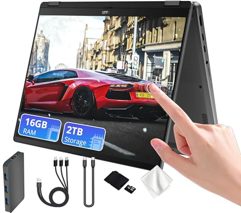 ASUS Vivobook - Computer portatile Flip 14 2 in 1 OLED touchscreen, Intel Core Ultra 7 256 V, 16 GB LPDDR5, 2 TB (SSD da 1 TB e docking station da 1 TB), grafica Intel Arc, tastiera Chiclet