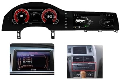 MELOPZYAD Compatible con Audi Q7 4L 2005-2015 salpicadero de Coche LCD Instrumento Digital Pantalla Dual Radio de Coche CarPlay Android Reproductor Multimedia for Coche(2005-2009 2G)