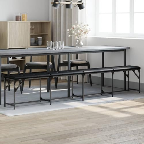 HGNFREF Esszimmerbank mit Polster und Stahlrahmen, Essbank aus Stahl und Kunstleder mit gepolsterter Sitzbank für Esszimmer und Flur