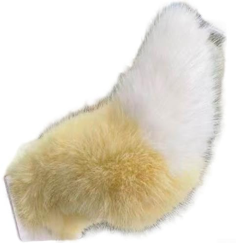 Queue en peluche animée rechargeable pour véhicule, télécommande, décoration pour camping-car, camion, moto (jaune)