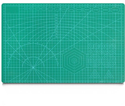 Grinscard Schneidematte mit Führungsmarkierungen - Grün A3 Format 45 x 30 cm - Schneideunterlage Büro und Zuhause